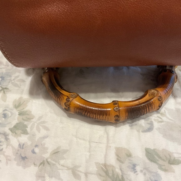 GUCCI Bamboo Handle Cognac Tan Leather Backpack main image 6
